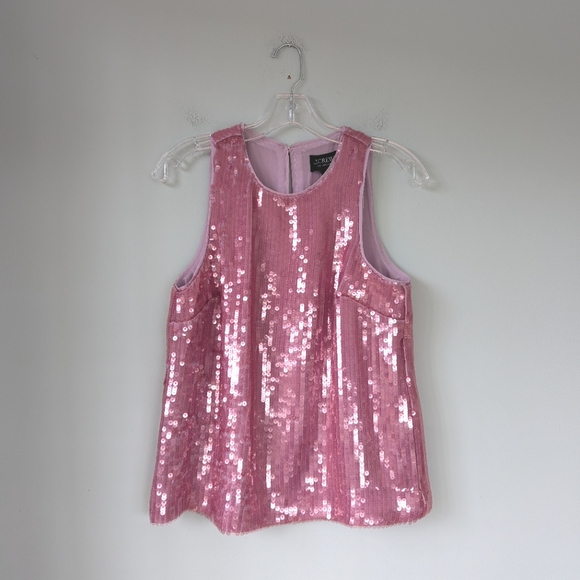 J.Crew Collection Pink Mauve Sequin Shell Tank Top - Picture 4 of 10